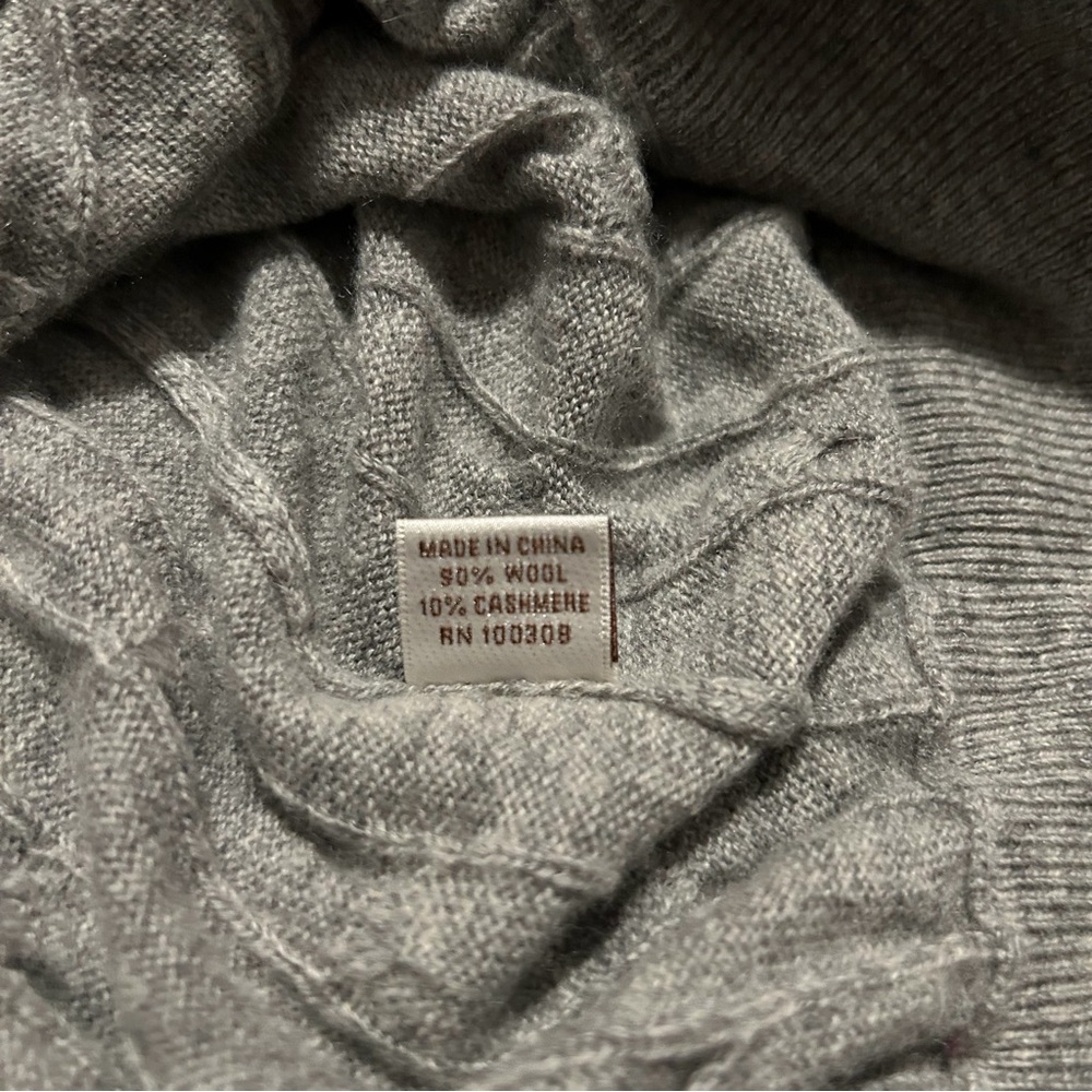 Peter Millar Sweater Cable Knit Cashmere Wool Luxe Blend Grey Mens XXL - Picture 5 of 5